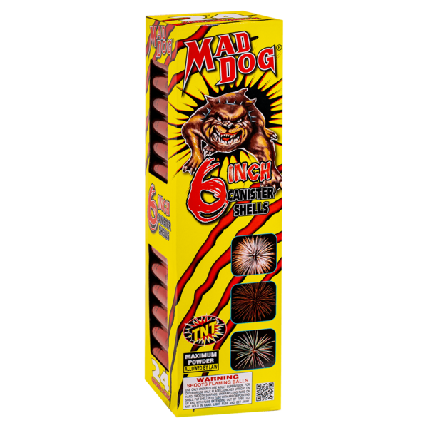 500 Gram Firework Reloadables Mad Dog® 6 Inch Canister Shells
