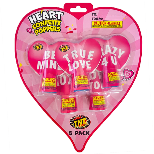 Firework Confetti & Streamers Heart Confetti Poppers