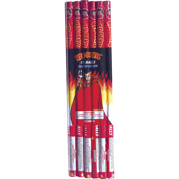 Firework Roman Candles 10 Ball Red Devil® Pk 6