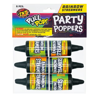 Firework Confetti & Streamers Pull N Pop Streamer 6 Pack
