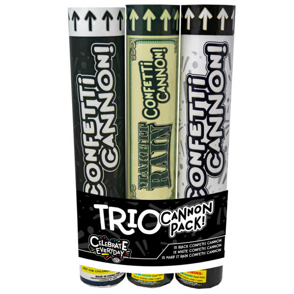 Firework Confetti & Streamers Trio Cannon Pack