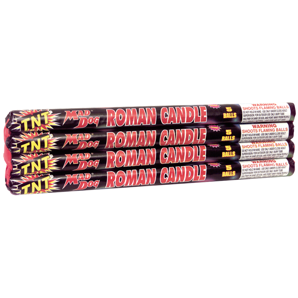 Firework Roman Candles 5 Ball Mad Dog® Roman Candle